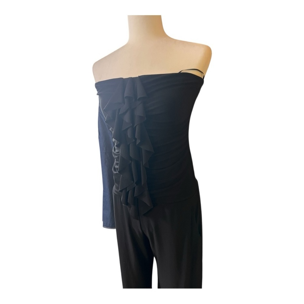 Guess Black Ruffled Strapless Jumpsuit - Picture 3 of 4